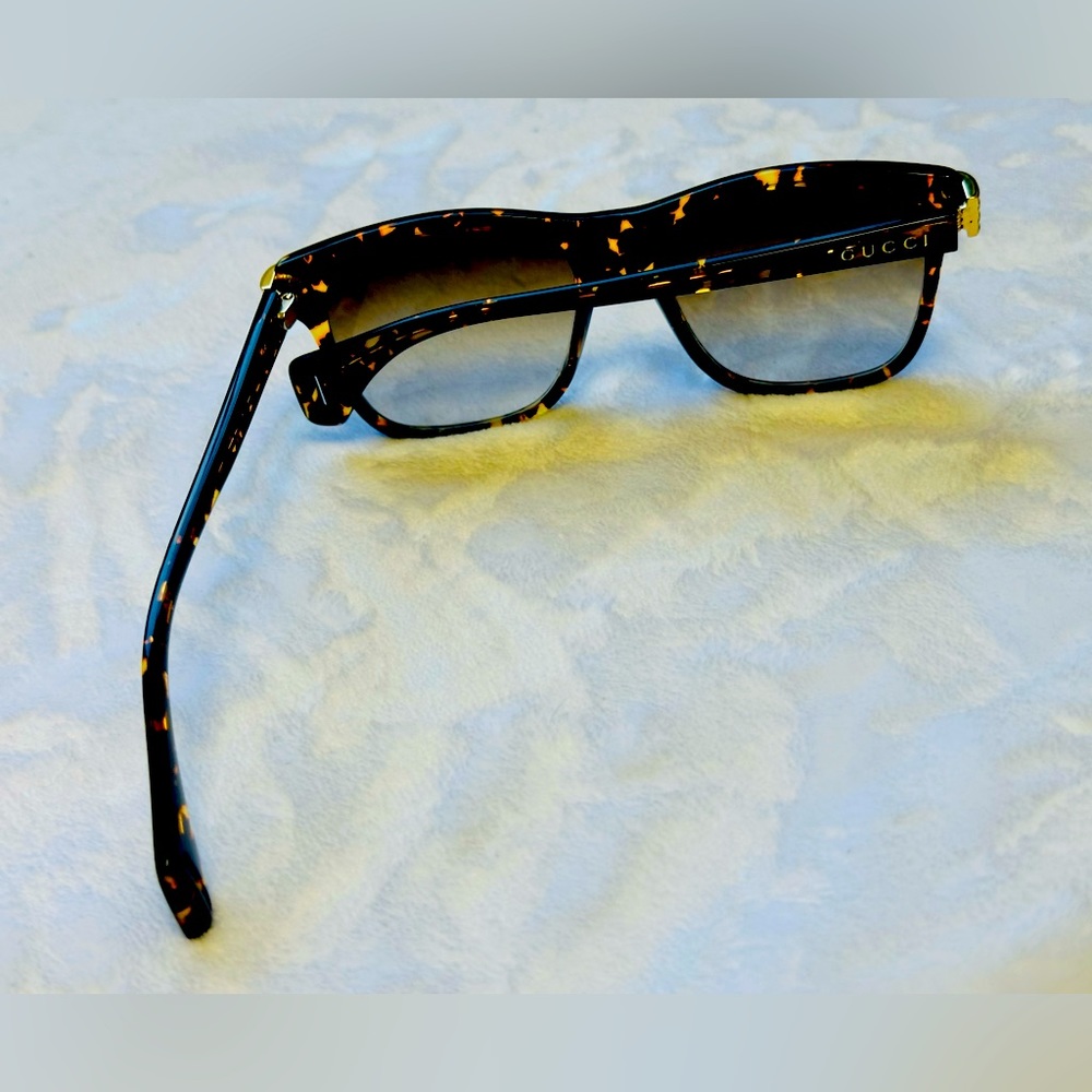 Gucci Rectangular Squared Havana Dark 54 mm Men’s Eyeglasses - Picture 8 of 13